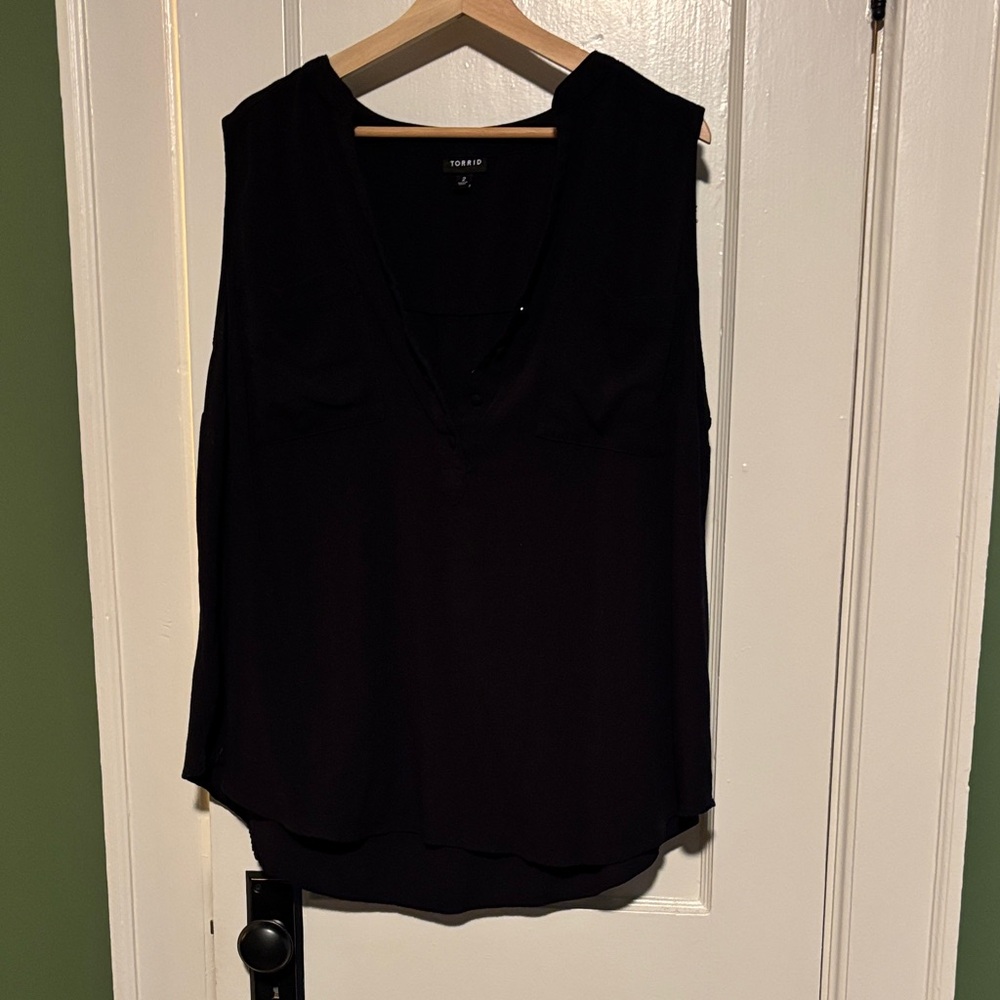 Torrid Deep Black V-Neck Blouse